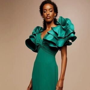 Luxe Badgley Mischka Dress - Size 6, Stunning Jade Green